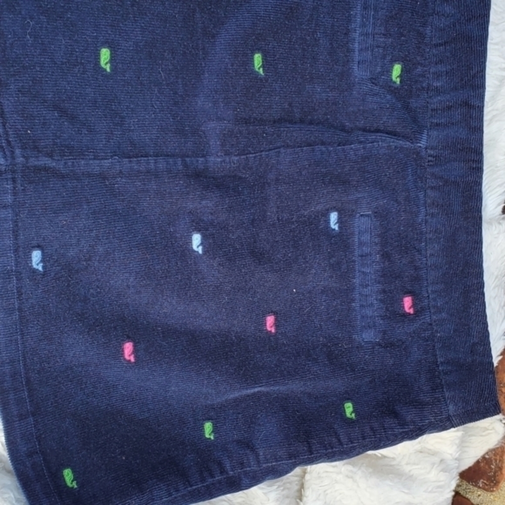 Vineyard Vines Navy Corduroy Whale Embroidered Mini Skirt Size 8 Preppy - Picture 7 of 13